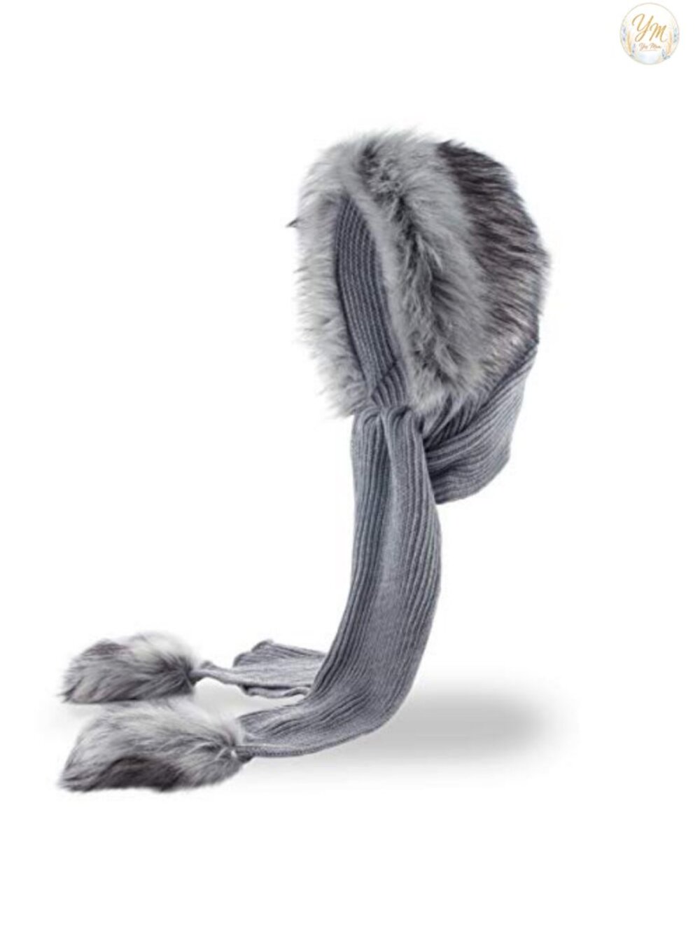 Faux Fur Hooded Scarf Cowl Neck Scoodie Winter Wrap
